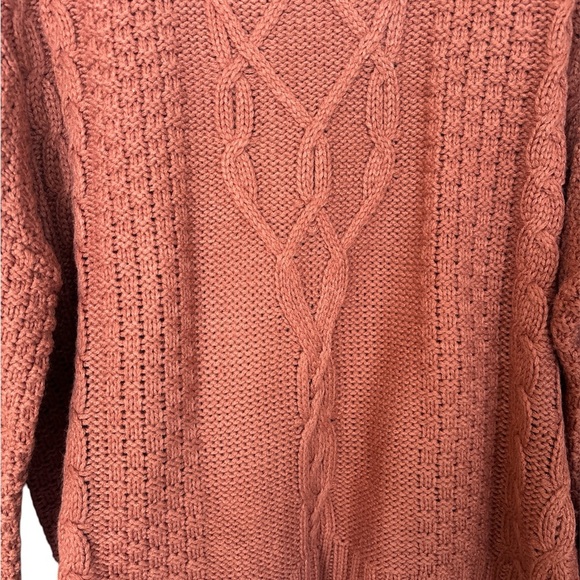 Mudd Drop Shoulder Cable Oversized Knit Sweater - Picture 2 of 4